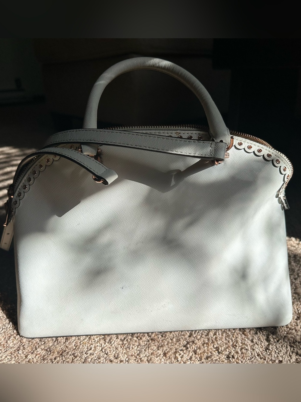 Michael Kors White Scalloped Emmy Satchel - Picture 3 of 5